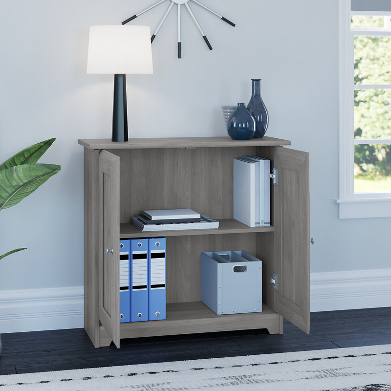 Armoire de rangement à 2 tablettes Huckins, Gris moderne