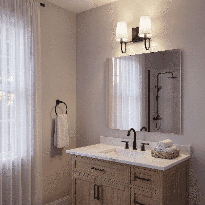 Alata 2-Light Dimmable Vanity Light with Fabric Shades