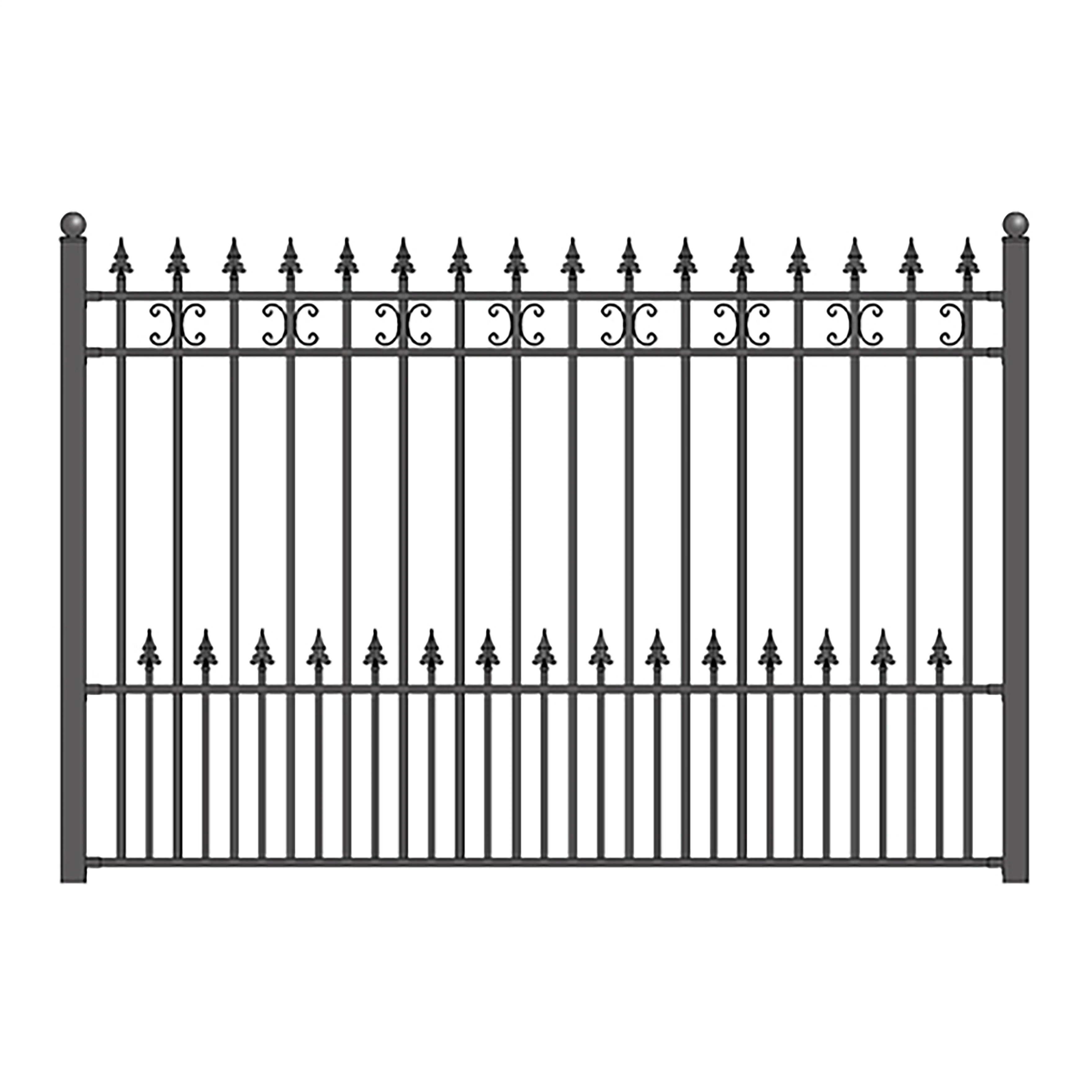 ALEKO Yard Garden Iron Wrought Steel Fence 8' x 5' Venice Style