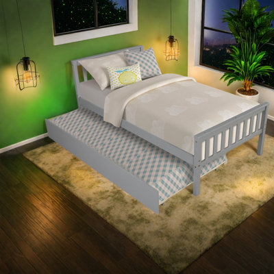 Lit simple avec lit gigogne, bois de pin et solution pour chambre à coucher moderne