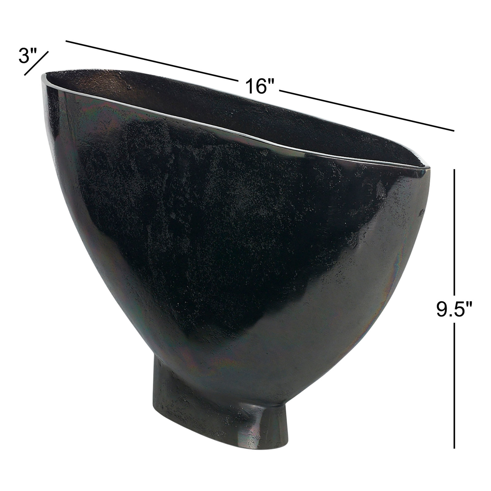 Cale Handmade Metal Table Vase, 9.5" H x 16" W x 3" D