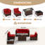 Ensemble de conversation modulaire en rotin pour 4 personnes avec coussins-562157633-570393814