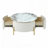 Round Coffee Table with 2 large Drawers Storage Accent Table-1782126260