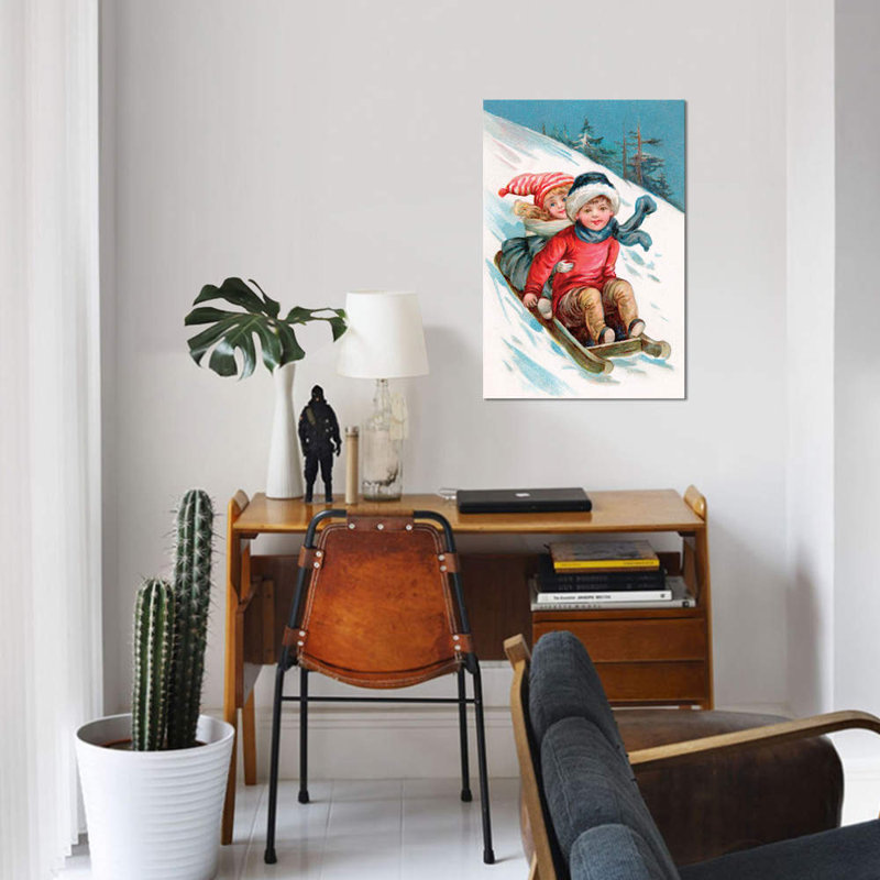 « rétro christmas i », impression sur toile, H 40 po x l 26 po x P 1,5 po, Toile tendue, Pas de tapis