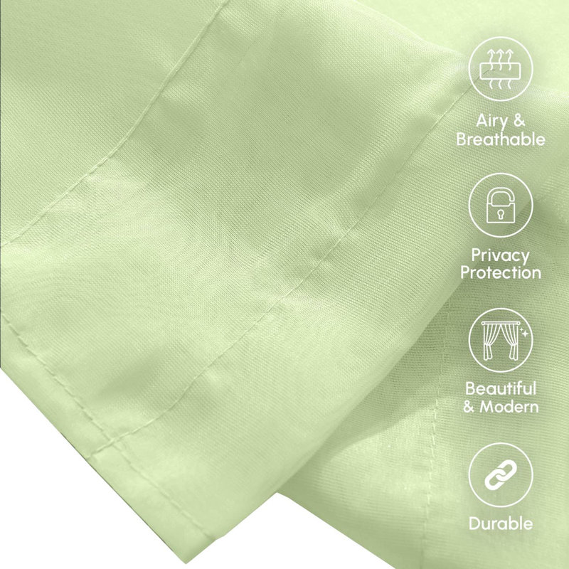 Yaelle Semi Sheer Curtain Pair, 60" W x 84" L, Sage