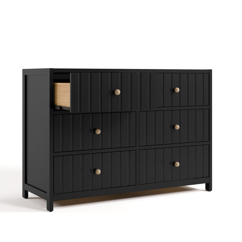 Commode double 6 tiroirs Teddi, Noir