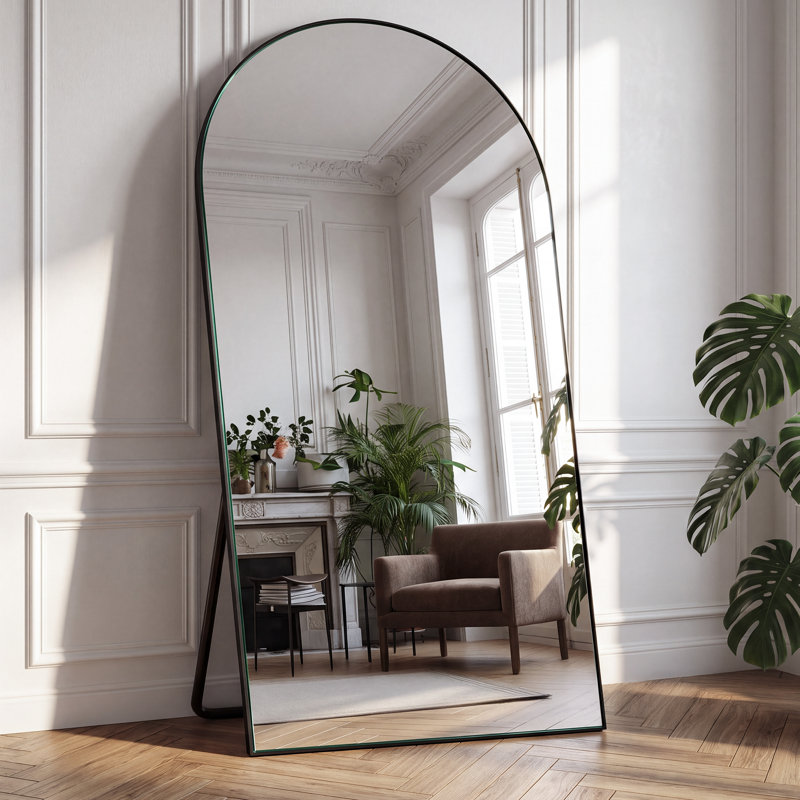Miroir de plancher Leeron, 70,9 po x 31,5 po, Noir