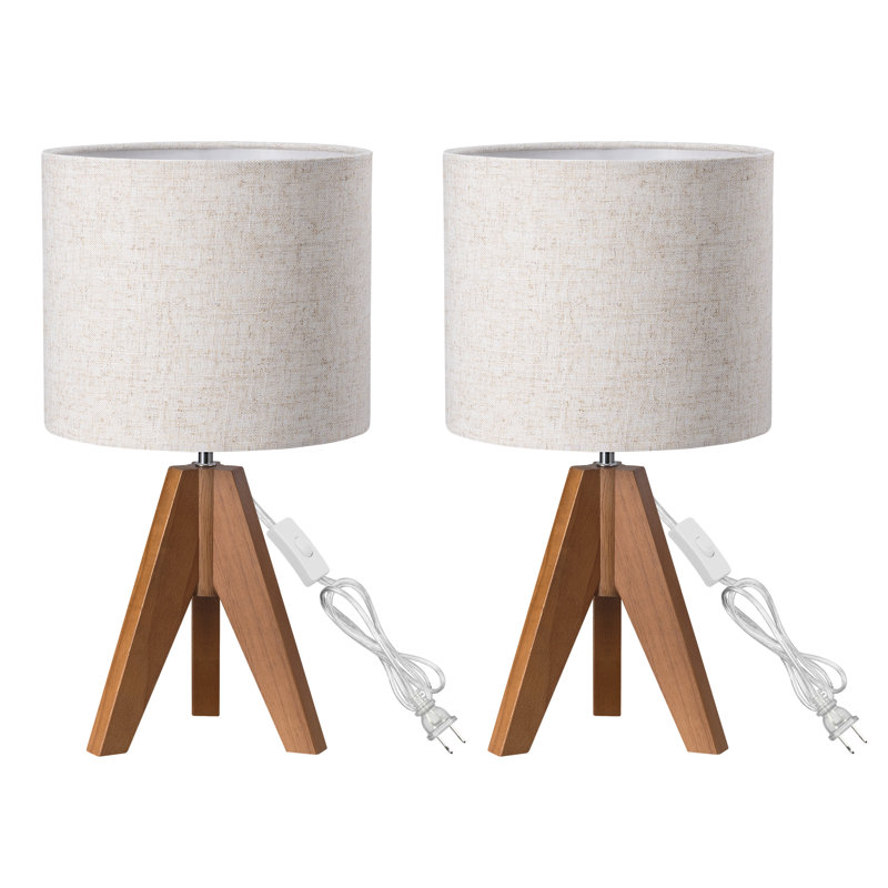 Lampe trépied en bois massif Cachezon, Marron clair