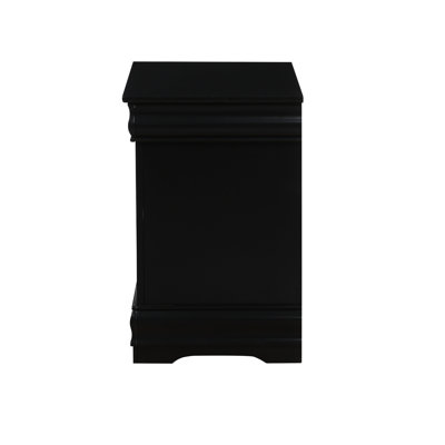 Chic Black Nightstand For Bedroom - 21" Wide X 24" High 15" Deep In With Functional Storage Height Width