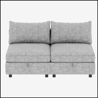 Canapé d'angle modulaire sans accoudoirs avec rangement et fonction couchage pour des configurations de salon flexibles