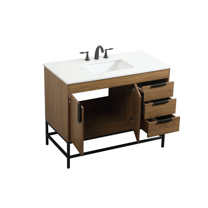 Ensemble de meuble-lavabo simple 42 po Eugene, Noyer brun