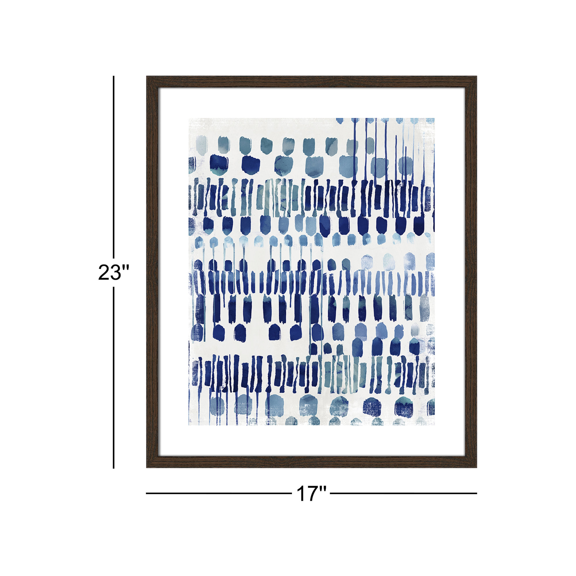 Continuously I - Painting Print, Walnut Wood Grain Framed Paper, 23" H x 17" W x 0.75" D, White
