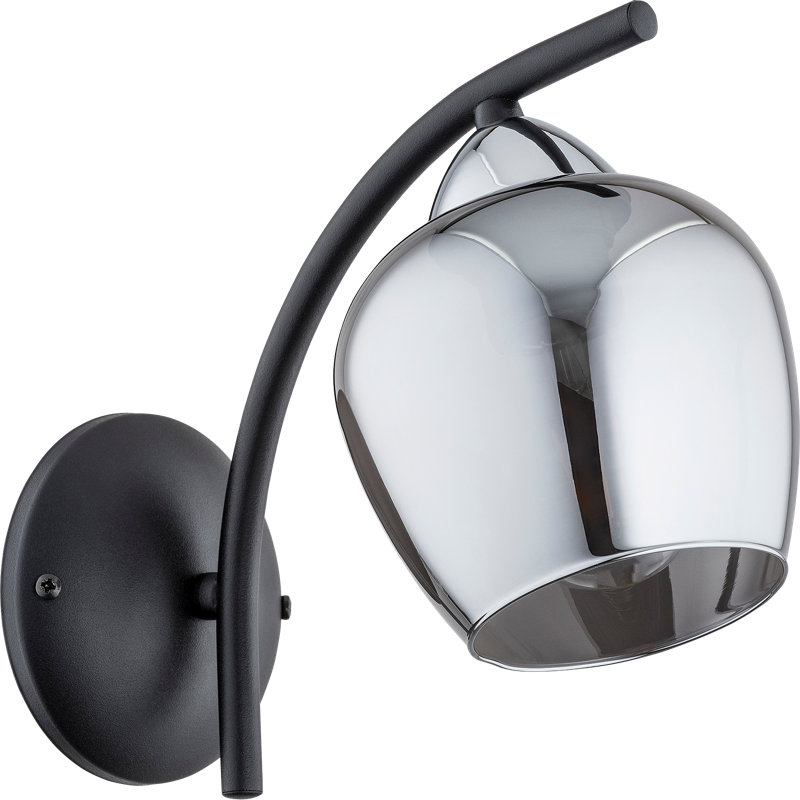 Dickens Steel Armed Sconce, Chrome, Graphite