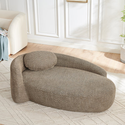 Chaise longue rembourrée avec dossier intégré, accoudoir simple et coussin Reagan