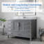 Ensemble de meuble-lavabo autoportant 48 po blanc avec plateau en marbre de culture 48 po