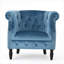 Fauteuil club en velours d'appoint simple pour un salon résidentiel classique