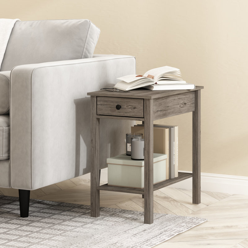 End Table with Storage, French Oak