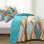 Ensemble de courtepointe réversible standard en coton 3 pièces