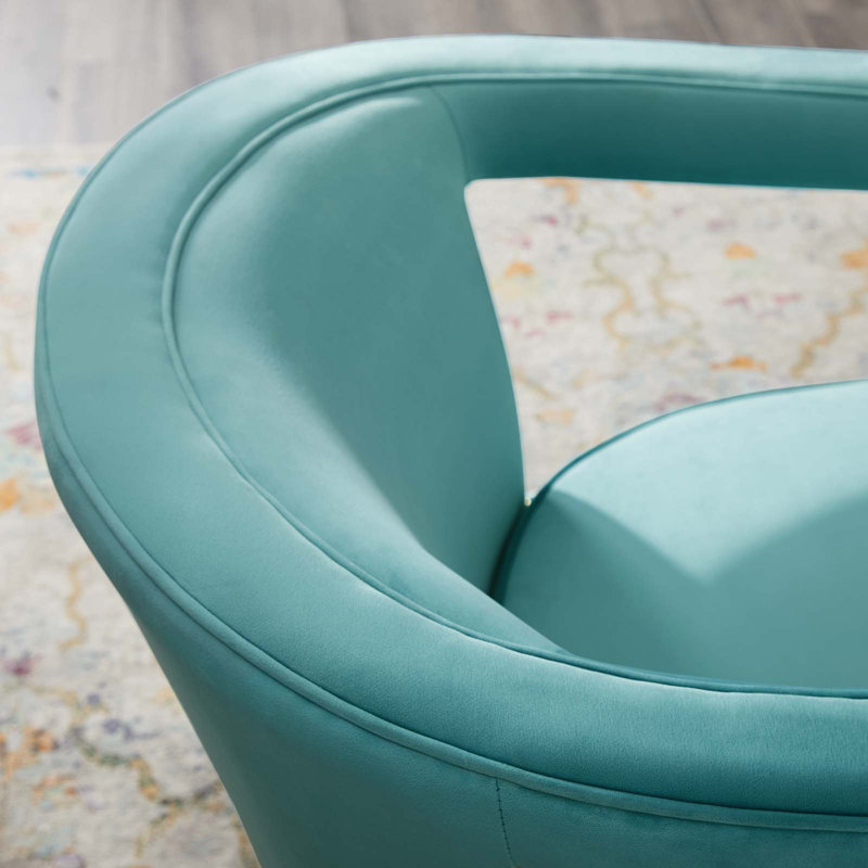 Frolick Performance Velvet Armchair by Modway, Mint