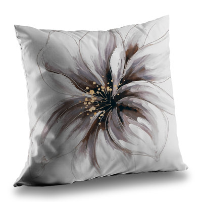 Purple Orchid Bathroom Poly Twill Throw Pillow – Poly Twill Throw Pillow with Insert, Double-Sided Print