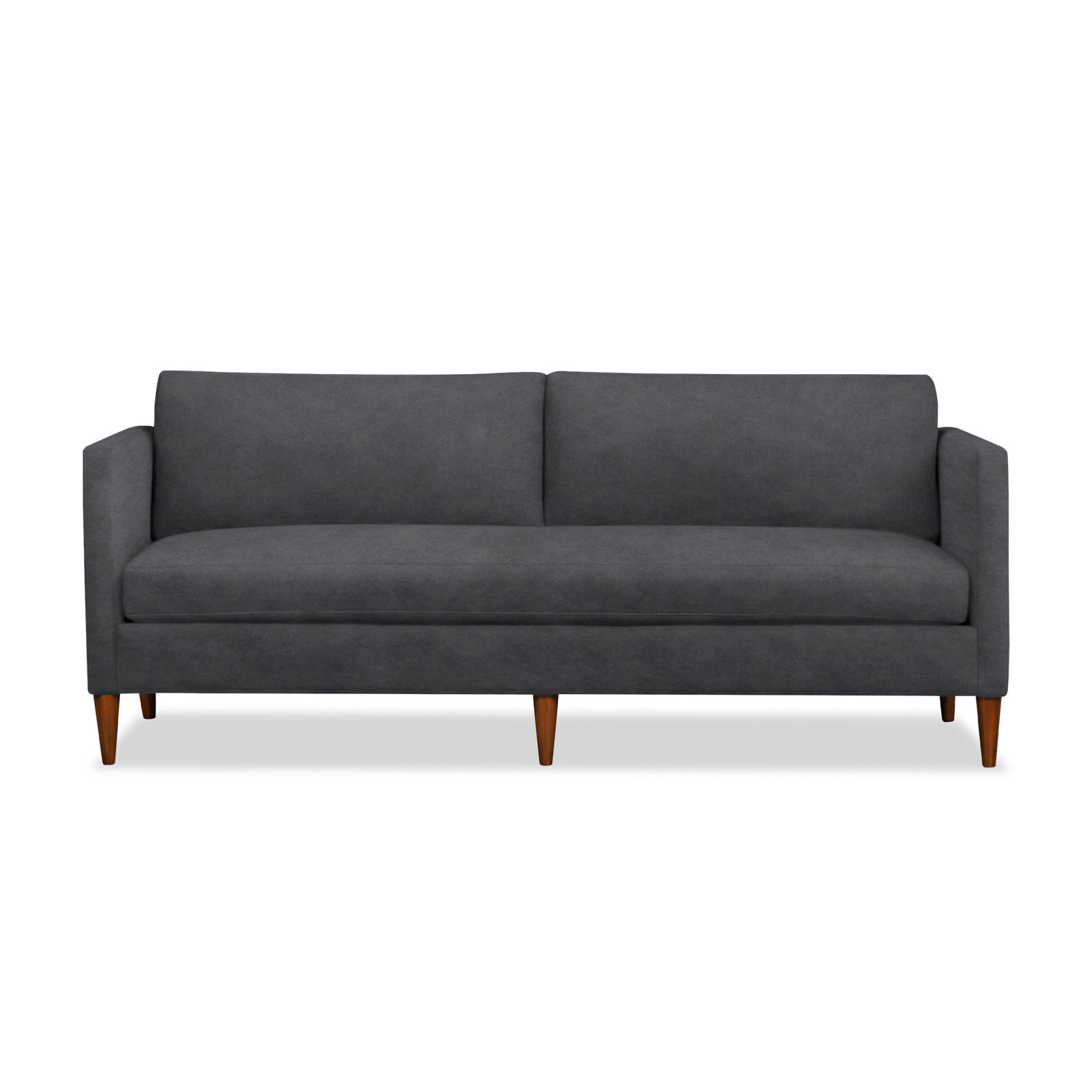 Clifford 87" Upholstered Custom Bench-Seat Sofa, Bella Cornflower Performance Velvet