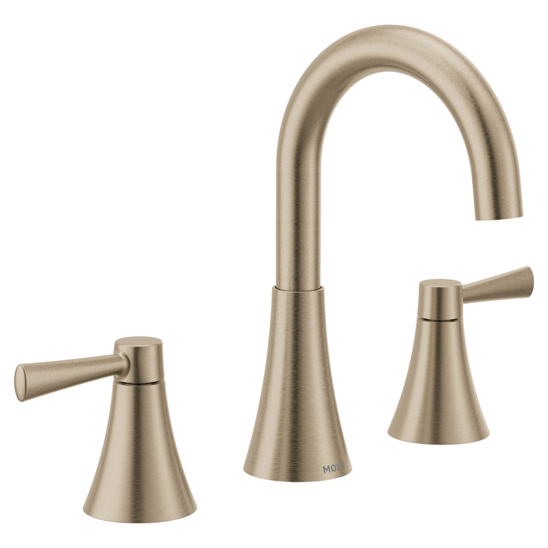 Moen Ronan Two-Handle Widespread Modern Bathroom Faucet, Valve Included, Bronzed Gold