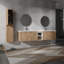 De meuble-lavabo mural avec lavabo et armoire latérale, portes à fermeture en douceur, 00112imo-00636imox2-0612gh (armoire de rangement kd)