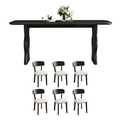 Table de salle à manger noire rétro française