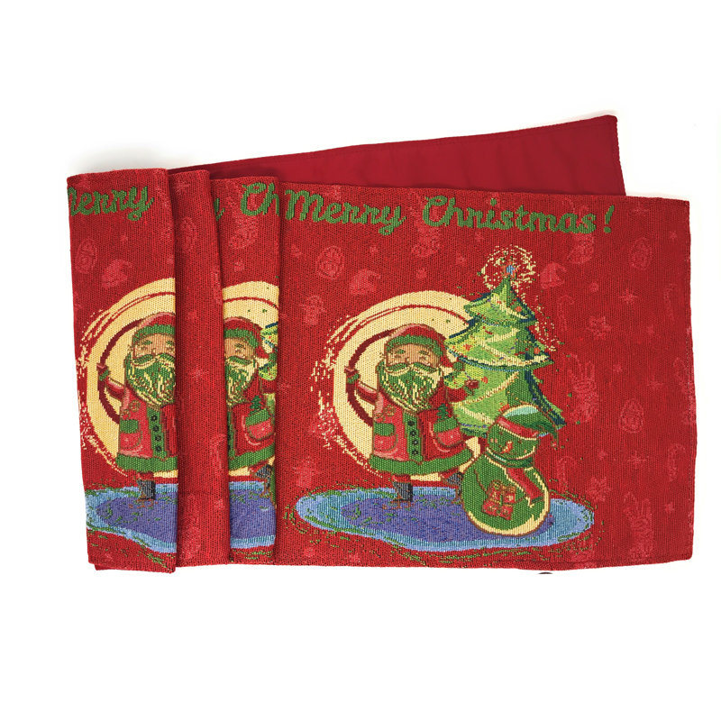 Schwartz Santa Clause Table Runner, 13" W x 48" L