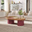 Table basse ovale en bois avec rangement 45,3 po