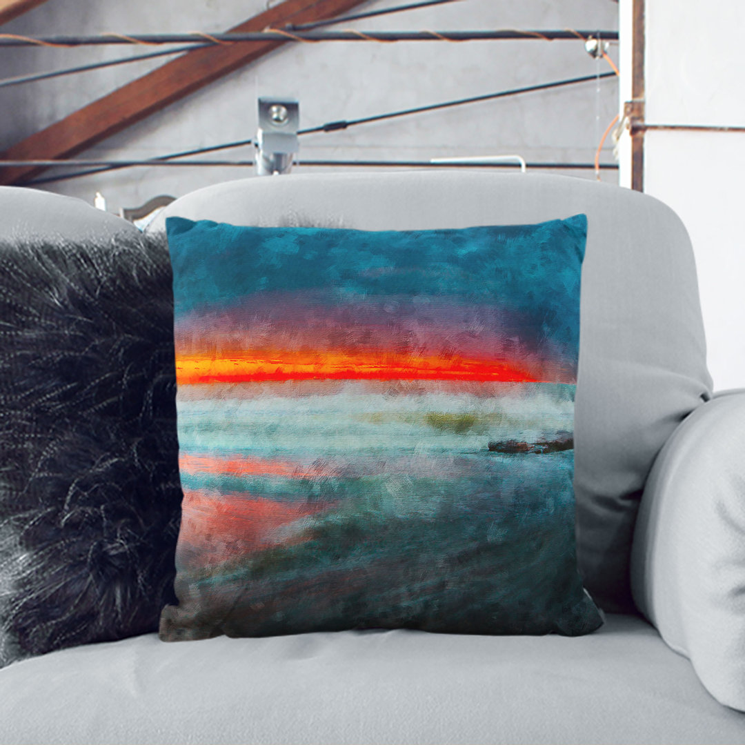 Sunset in Malaga Spain Cushion with Filling