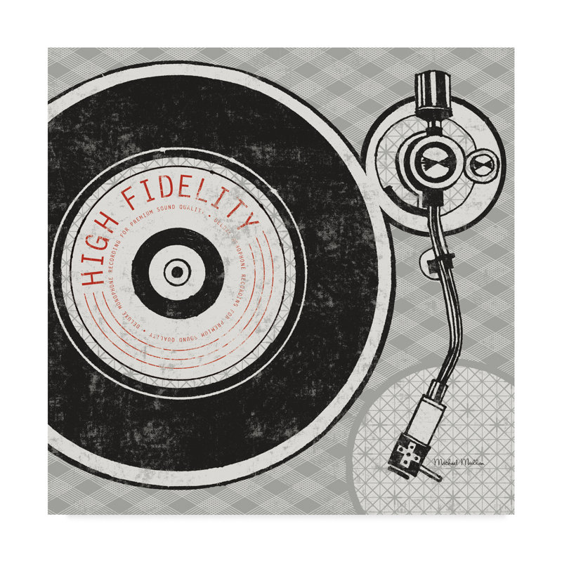 « rétro analog recording player », reproduction d’impression sur toile tendue, H 14 po x l 14 po x P 2 po