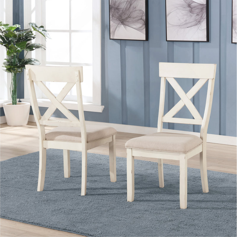 Chaises de salle à manger rembourrées en bois Prato, ensemble de 2
