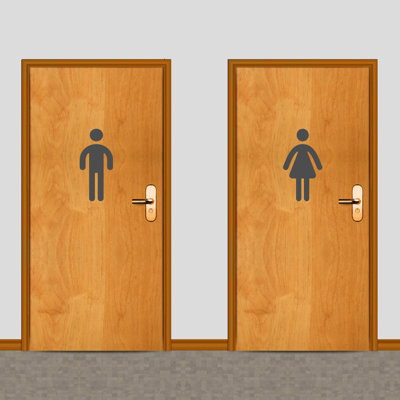 Décalcomanie murale toilettes pour hommes et femmes