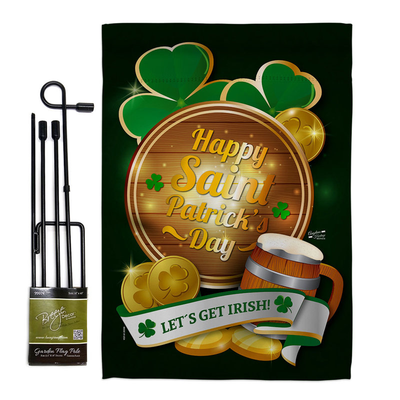 Ensemble de drapeaux en polyester 18 x 13 po Let Get Irish