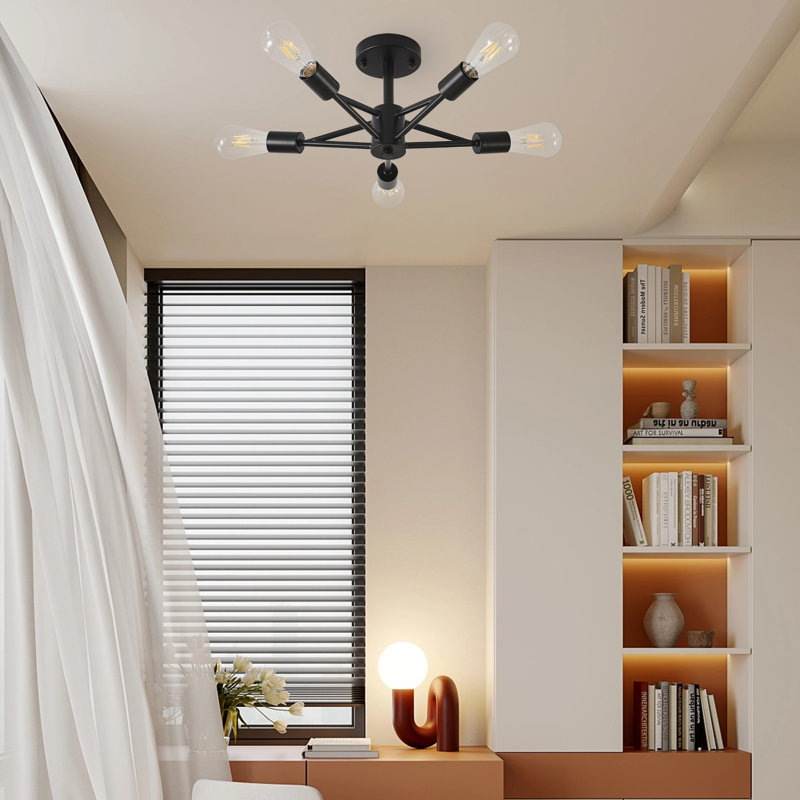 5-light Semi Flush Mount Ceiling Light Fixture