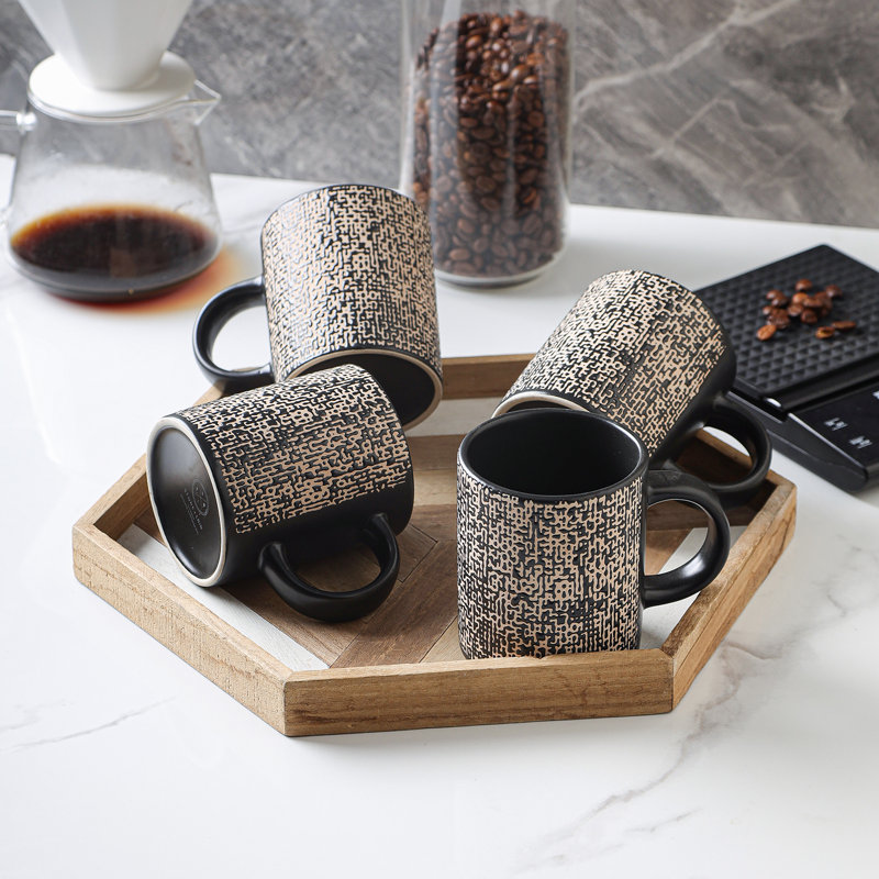 Stone Lain Sophie 4-Piece Mug Set Stoneware, Black