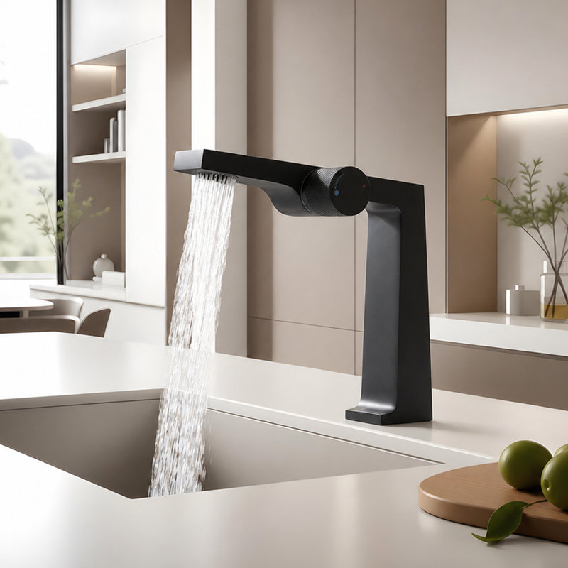 Single-Hole Single-Handle Bathroom Faucet, Matte Black