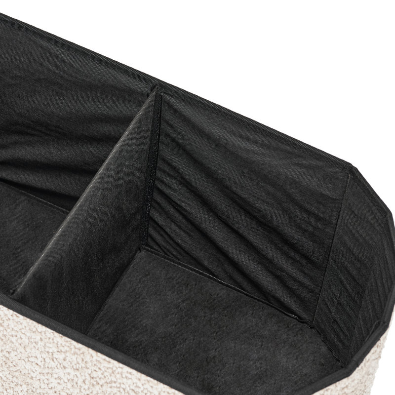 Diwansi Boucle Storage Ottoman Bench with Hinged Lid, Light Brown Upholstered Bedroom Bench, 30-Inch