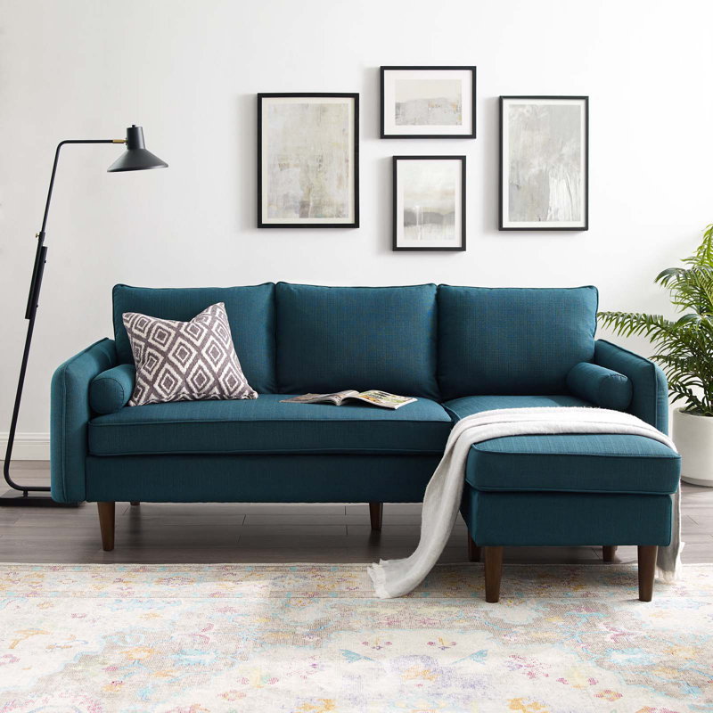 Modway Revive Upholstered Right or Left Sectional Sofa, Azure Polyester