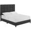 Lit tapissier contemporain de grande taille avec lit gris foncé et tissu