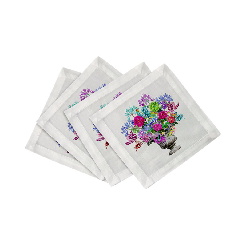 Pistils Large Bouquet Cotton Sateen Cocktail Napkins