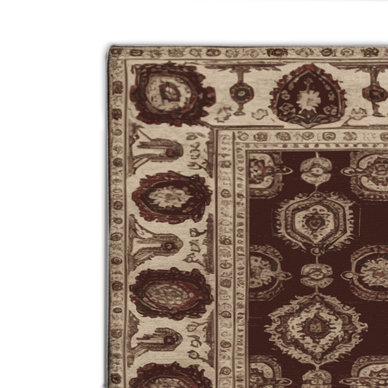 Tapis d'intérieur et d'extérieur persan beige, Rectangulaire 2 pi x 3 pi
