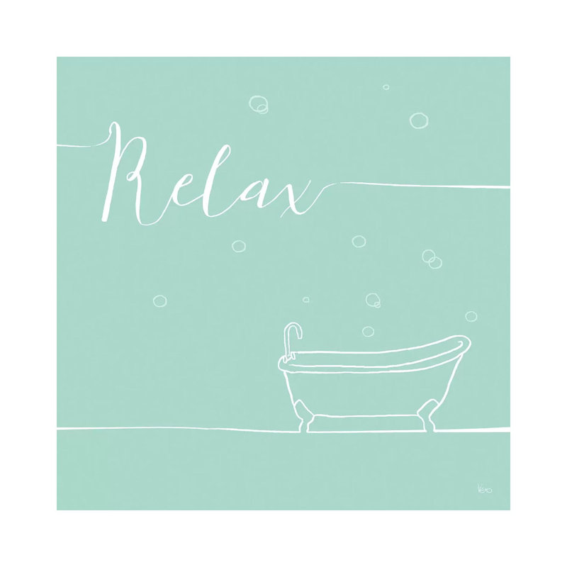 Underlined Bath In Teal I by Veronique Charron - Wrapped Canvas Print, 93.98 cm H x 93.98 cm W x 1.91 cm D