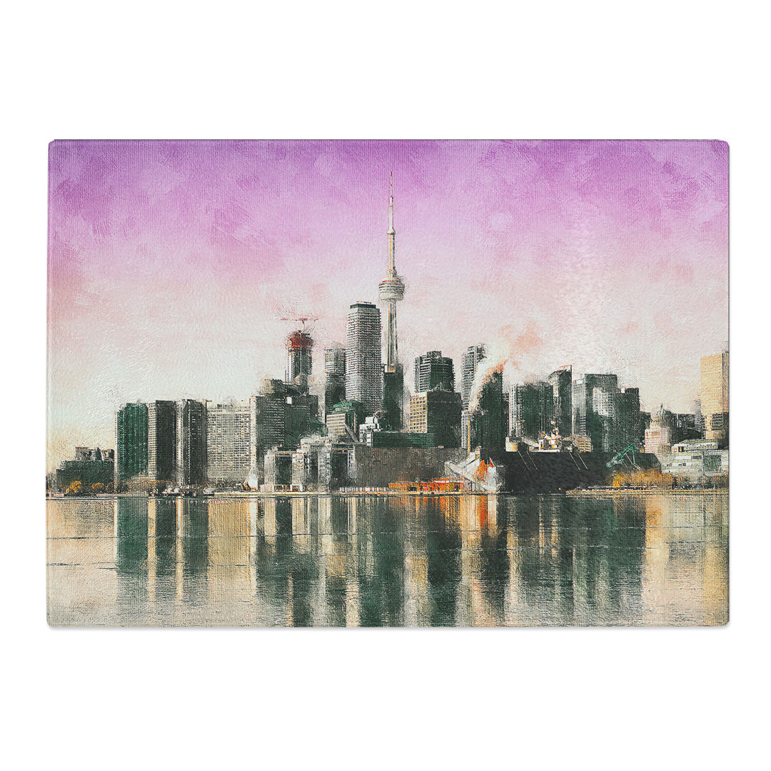 Tempered Glass Skyline of Toronto in Canada Chopping Board