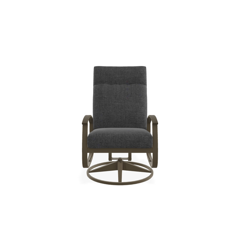 Chaise berçante pivotante réglable avec coussins Askar, Tissage uni ardoise coulée Sunbrella®, Bois de plage P40