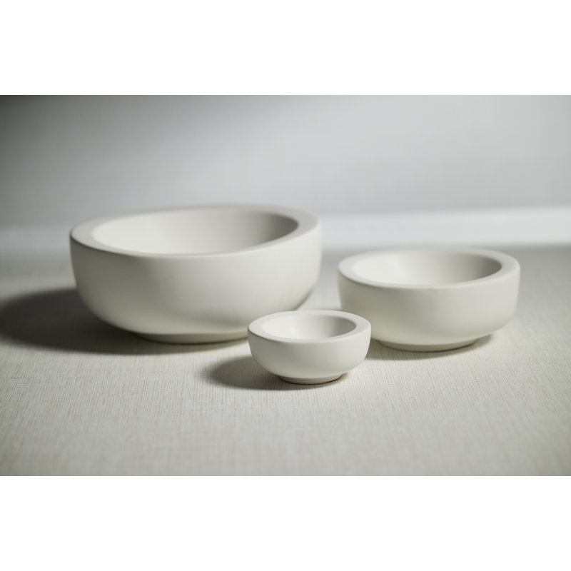 White Ceramic Decorative Bowls Set of 2
