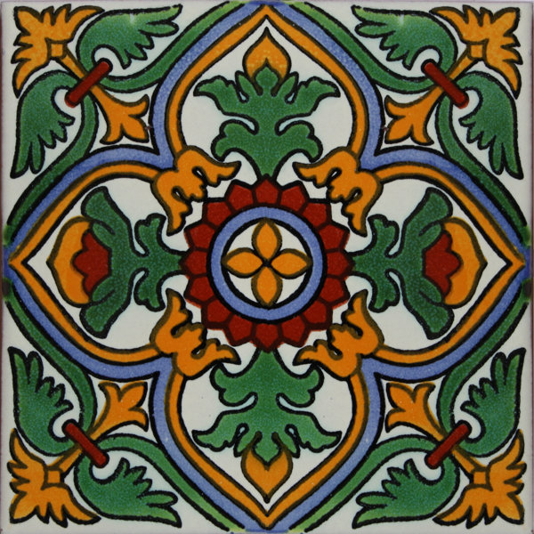 6" x 6" 4pcs TalaMex Coria Talavera Mexican Tile