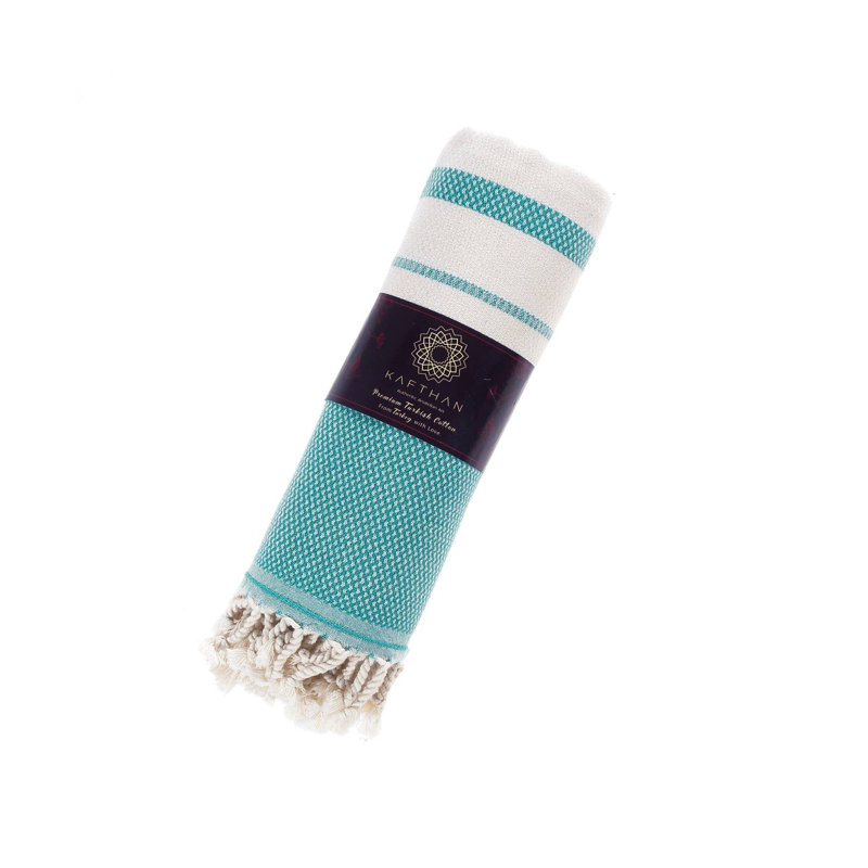 Serviette de bain et de plage Kafthan Bianca II - Séchage rapide et léger, Turquoise