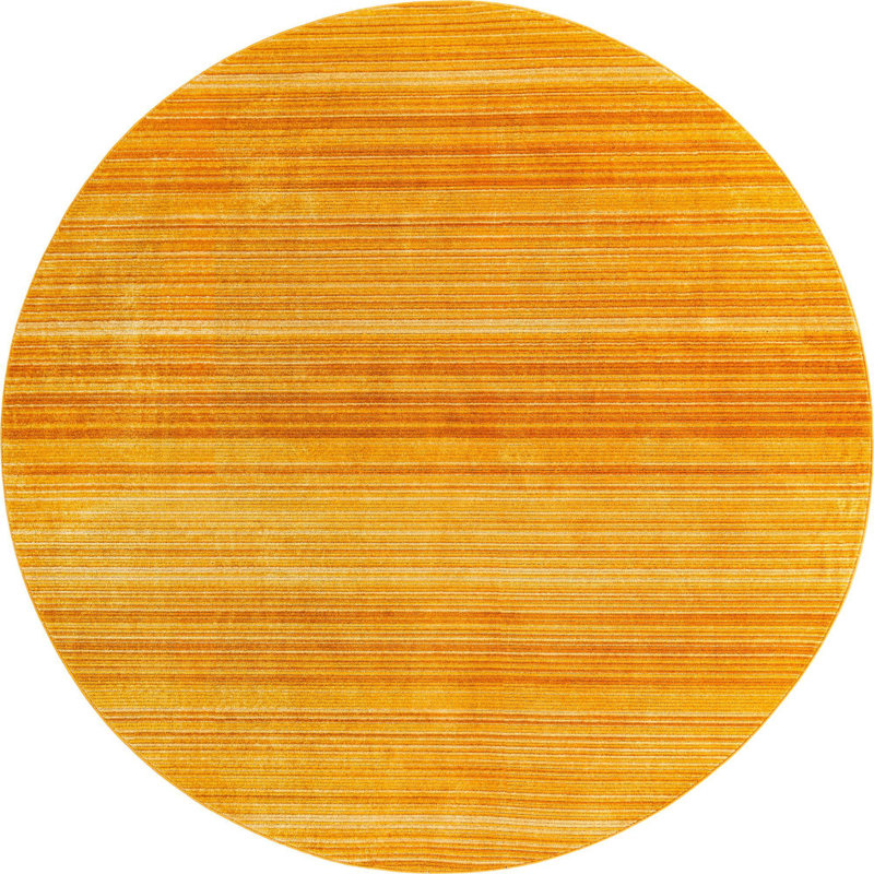 Osteen Striped Area Rug, Round 10'2", Yellow